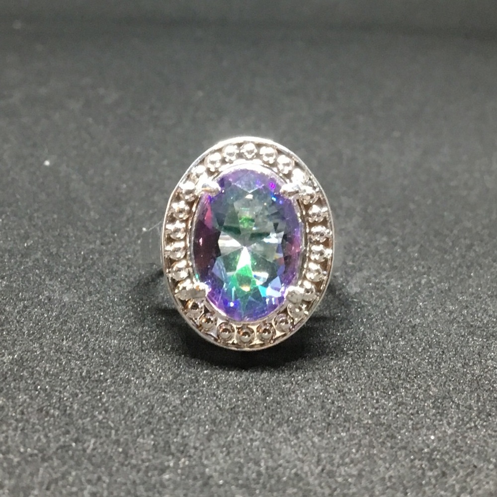 R#2 925 Sterling Silver Multi-Colored Ring Size 7